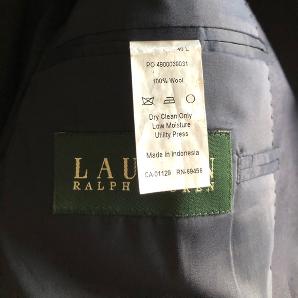 RALPH LAUREN NAVY BLUE BLAZER 100% WOOL - Picture 4 of 8